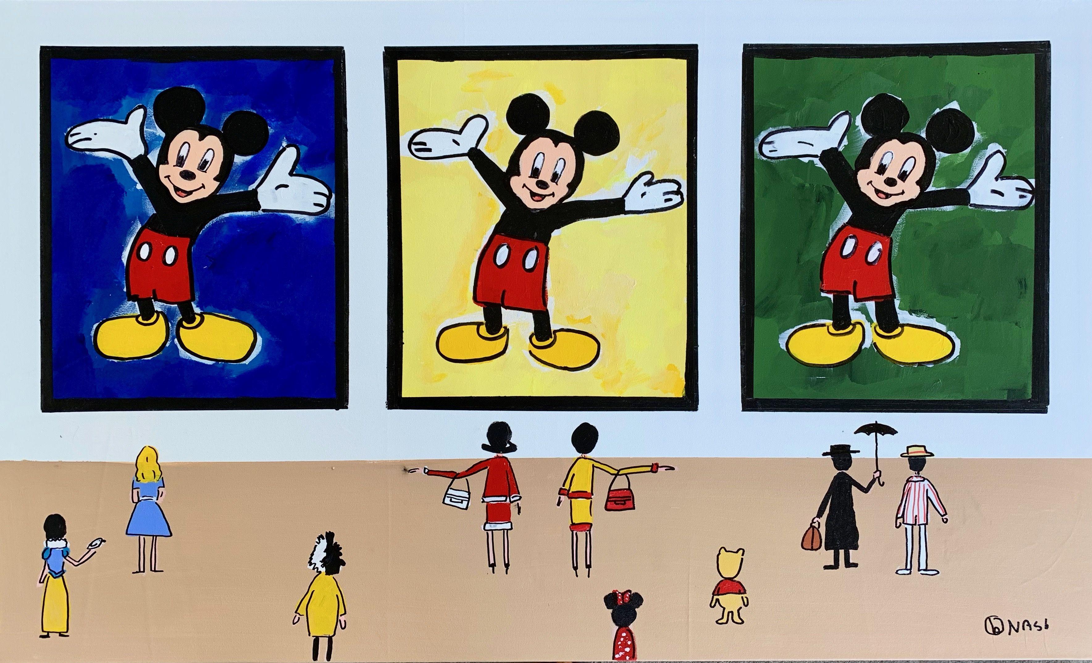 Hey, Mickey!, Pintura, Acrílico sobre lienzo - Painting de Brian Nash