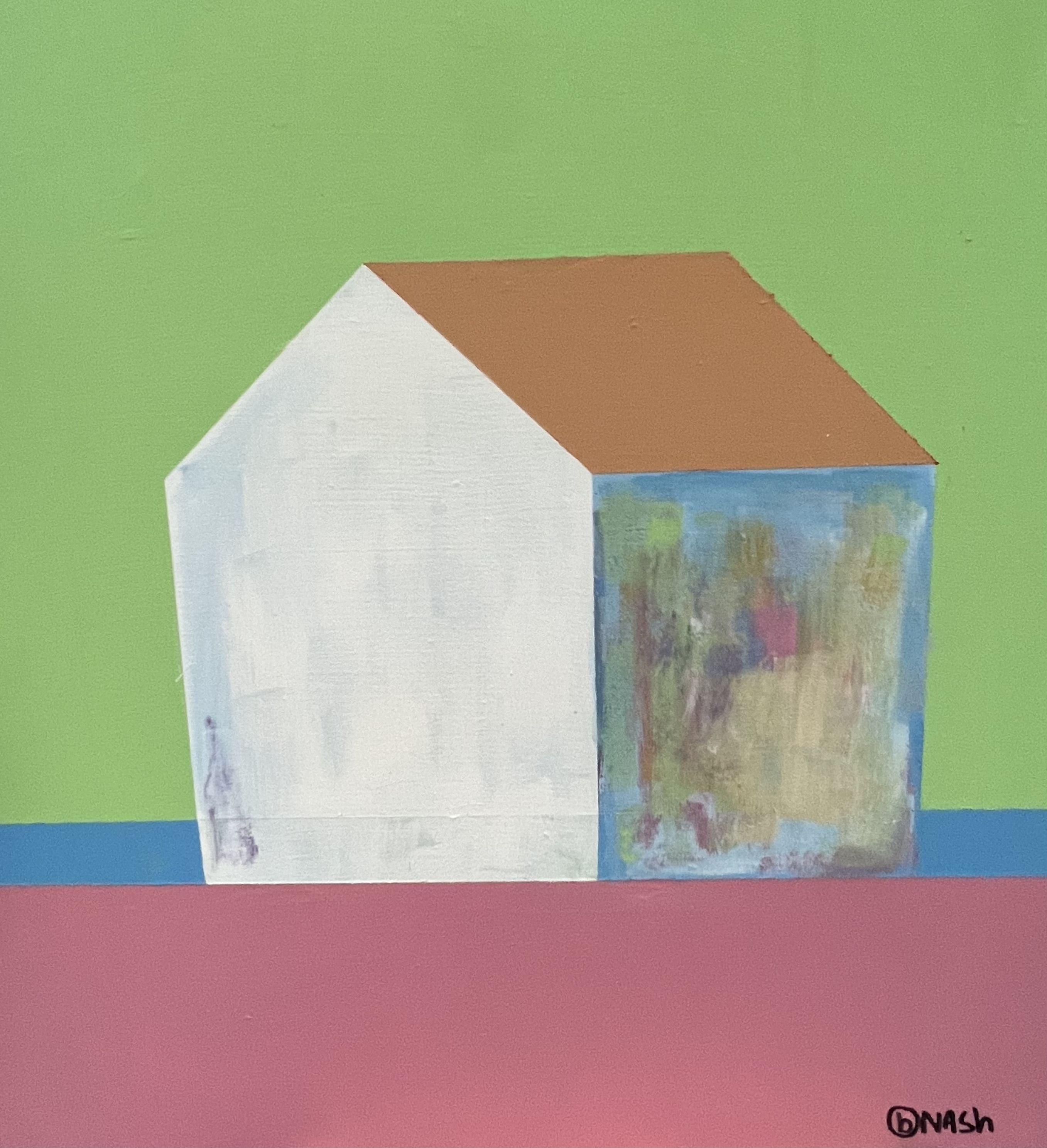 Solo en casa en rosa y verde, Pintura, Acrílico sobre lienzo - Painting de Brian Nash