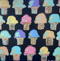"Ice Cream Cones", Painting, Acrylic on Canvas