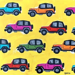 Jeeps, Painting, Acrylic on Canvas