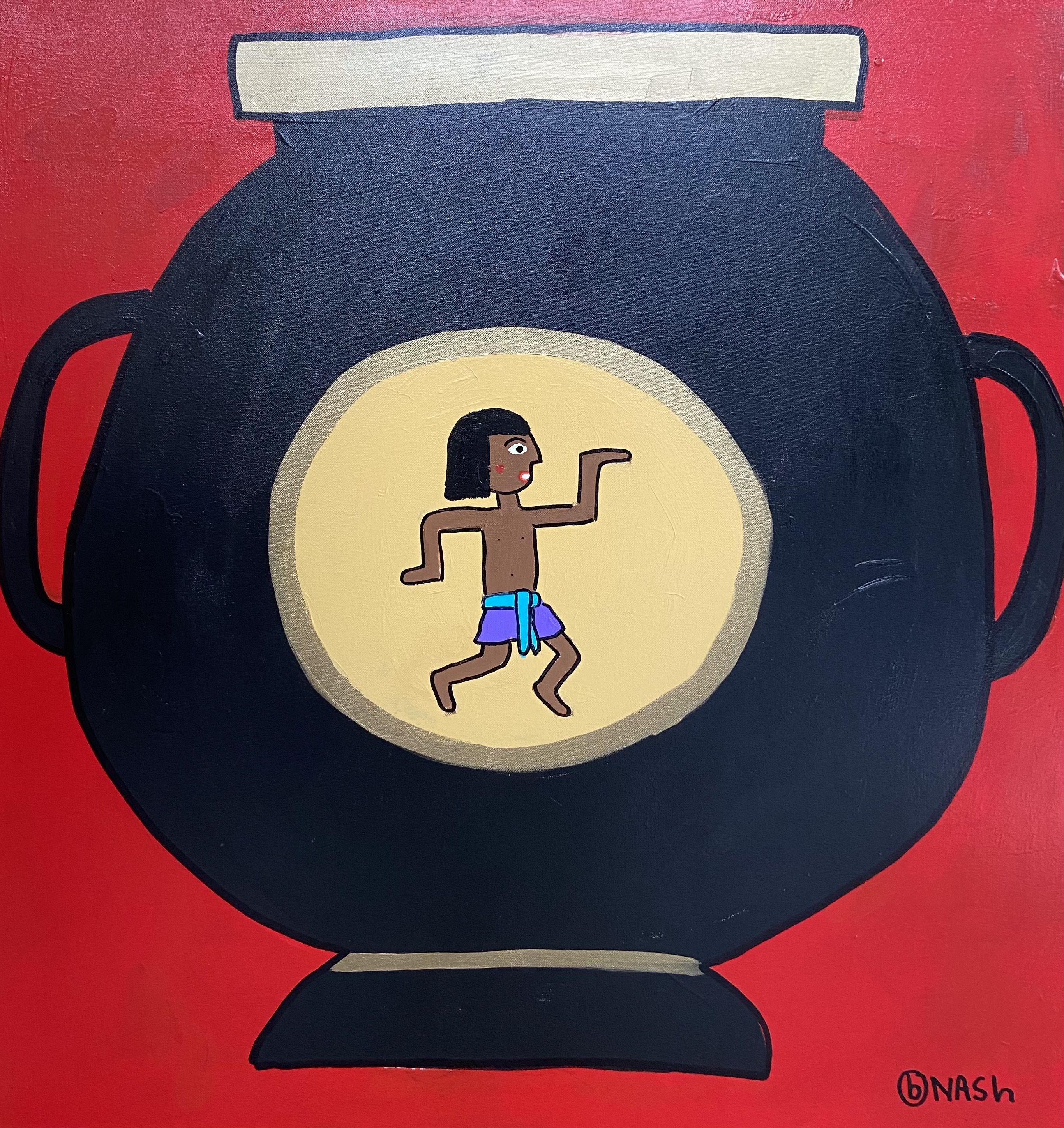 Keep Walking (comme un égyptien), peinture, acrylique sur toile - Painting de Brian Nash