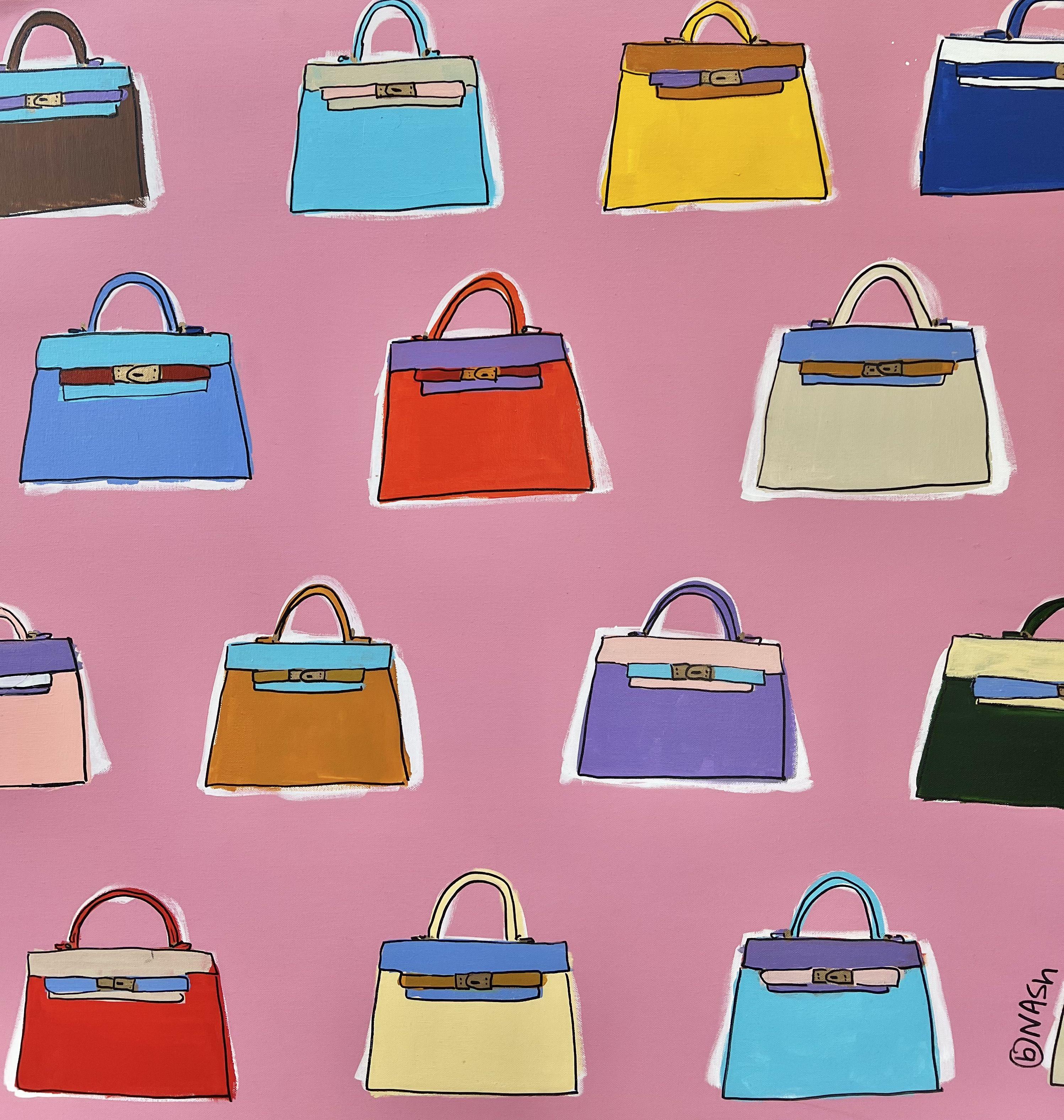 Hermes kelly bags :: Painting :: Pop-Art :: This piece comes with an official certificate of authenticity signed by the artist :: Ready to Hang: Yes :: Signed: Yes :: Signature Location: right :: Canvas :: Diagonal :: Original :: Framed: No
