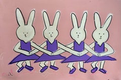 LaLa has a Crush on the Primo Ballerino, but Thin, Painting, Acrylic on Wood