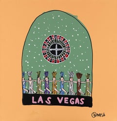 Las Vegas Snow Globe, Painting, Acrylic on Canvas