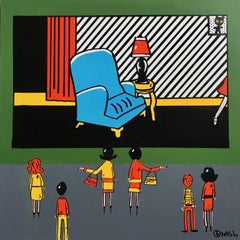 Lichtenstein's Blue Chair Museum, Painting, Acrylic on Canvas