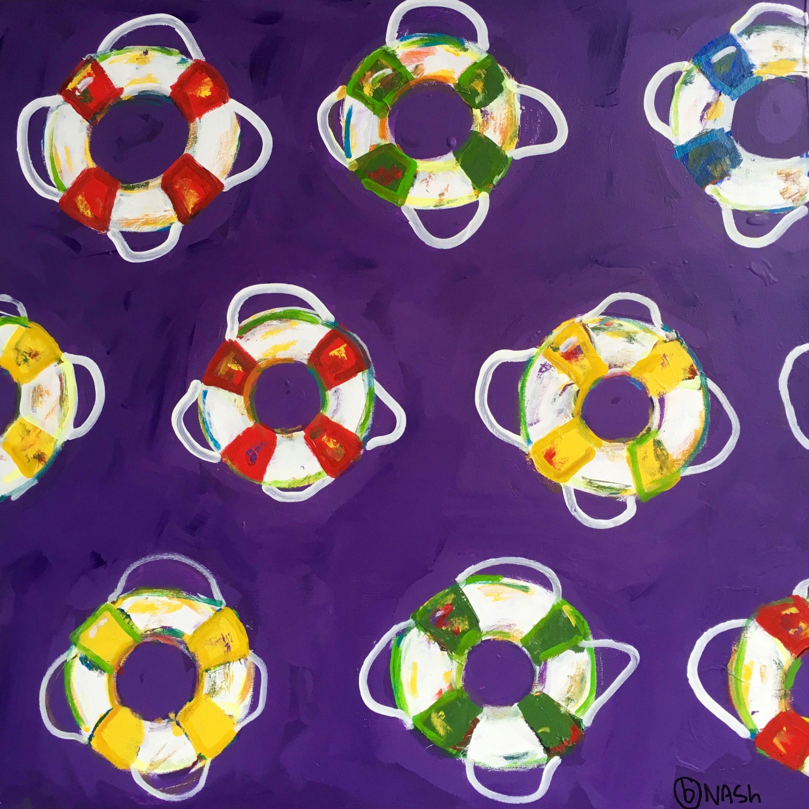 Salvagente, Pittura, Acrilico su tela - Painting di Brian Nash