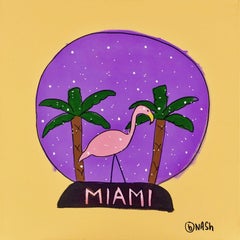 Miami Snow Globe, Painting, Acrylic on Canvas