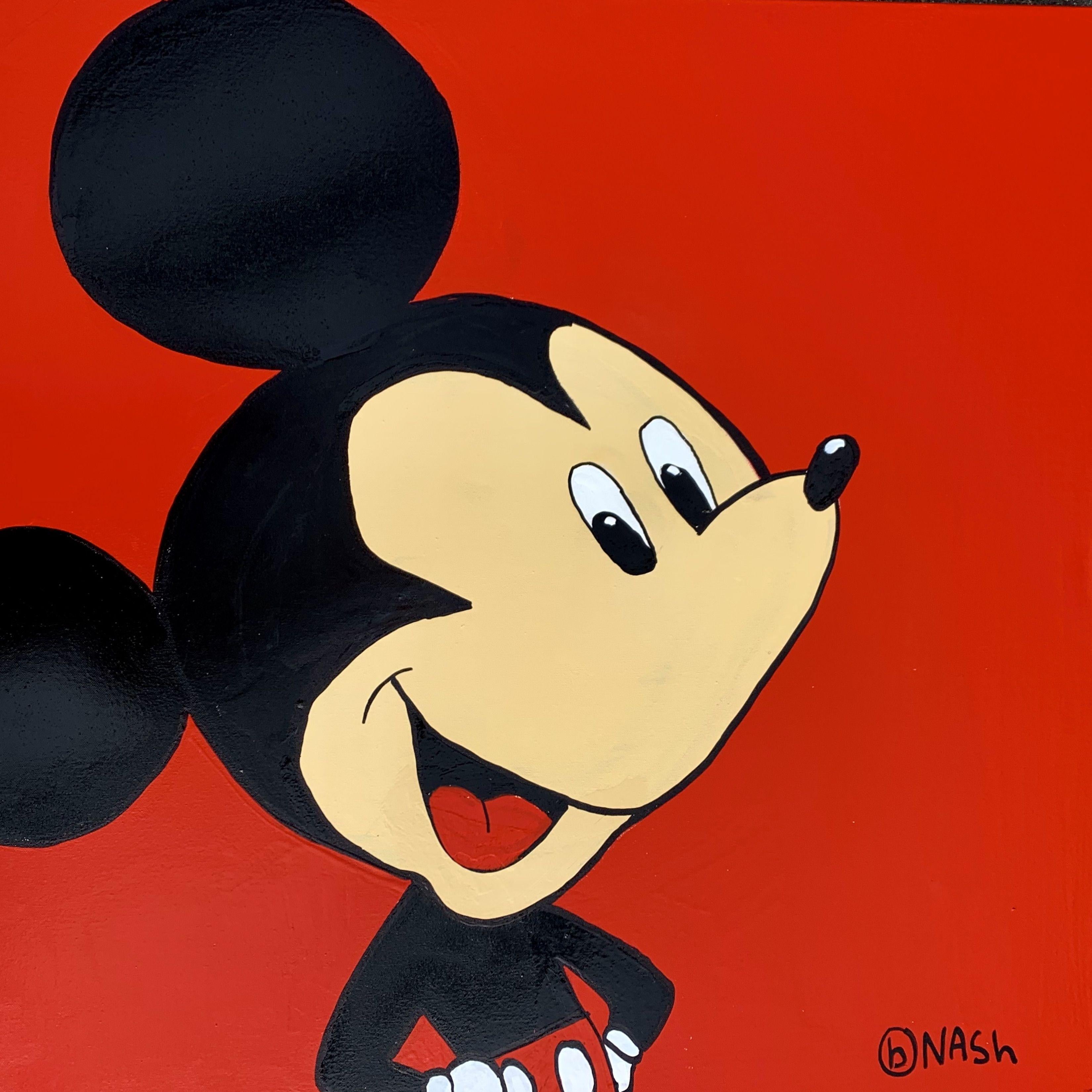 Mickey Mouse 9x12 acrylic painting original drawing hand painted Walt & Mickey