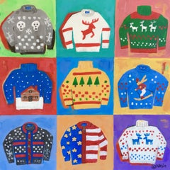 Nine sweaters, Painting, Acrylic on Canvas