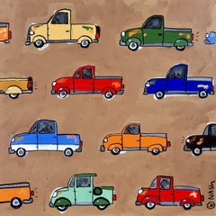 Old Trucks, Painting, Acrylic on Canvas