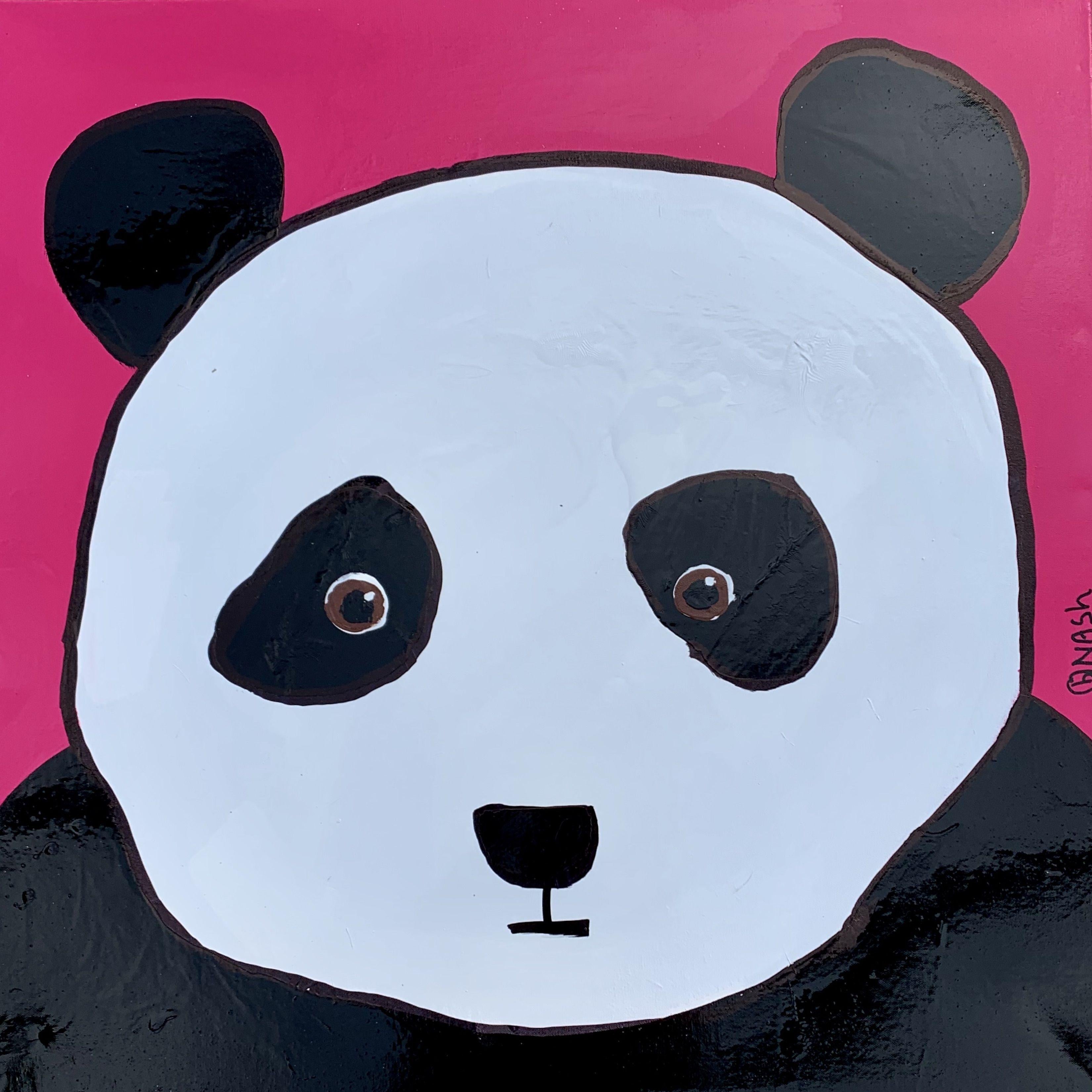 panda painting on canvas