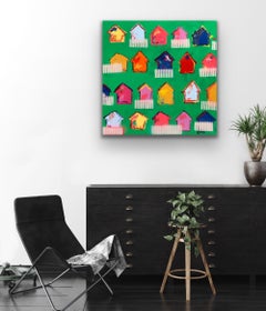 Picket Fences, Painting, Oil on Wood Panel