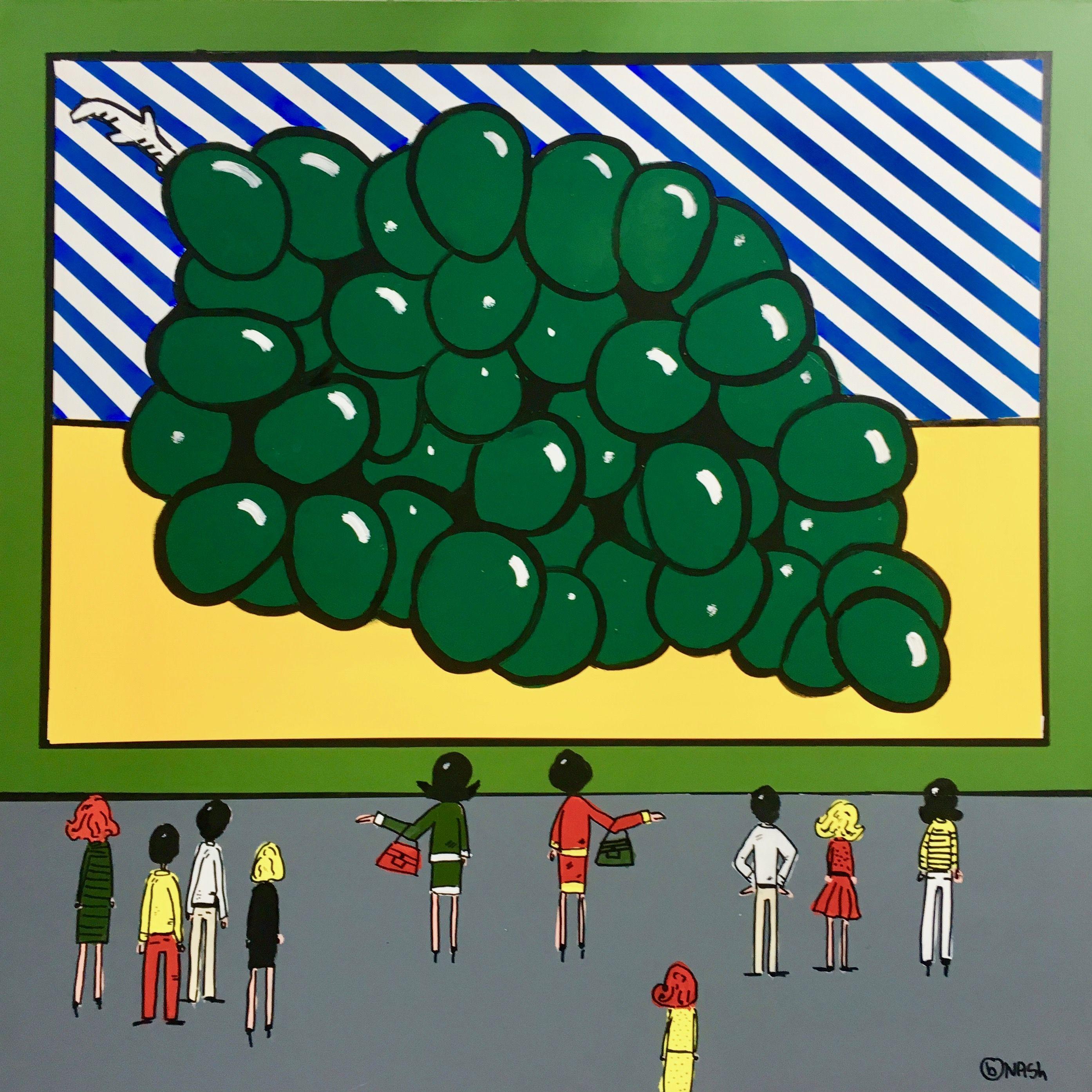 Planeta de las Uvas, Pintura, Acrílico sobre lienzo - Painting de Brian Nash