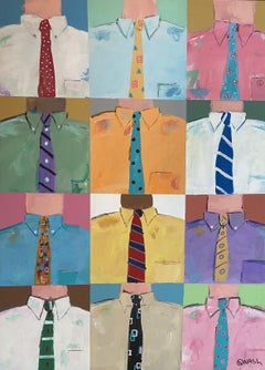 "Trajes y corbatas", Pintura, Acrílico sobre lienzo
