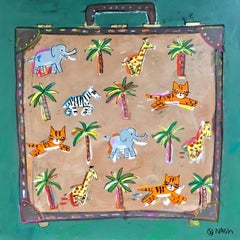 The Darjeeling Limited Luggage, Painting, Acrylic on Canvas