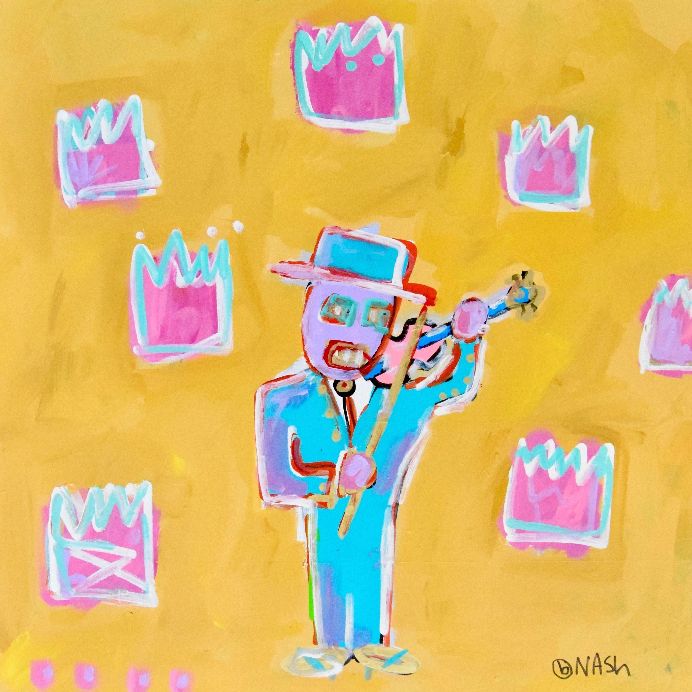 Abstract Painting de Brian Nash - El violinista, Pintura acrílica sobre lienzo