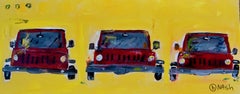 Three Jeeps, Painting, Acrylic on Canvas