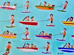 Water Skiers, Painting, Acrylic on Canvas