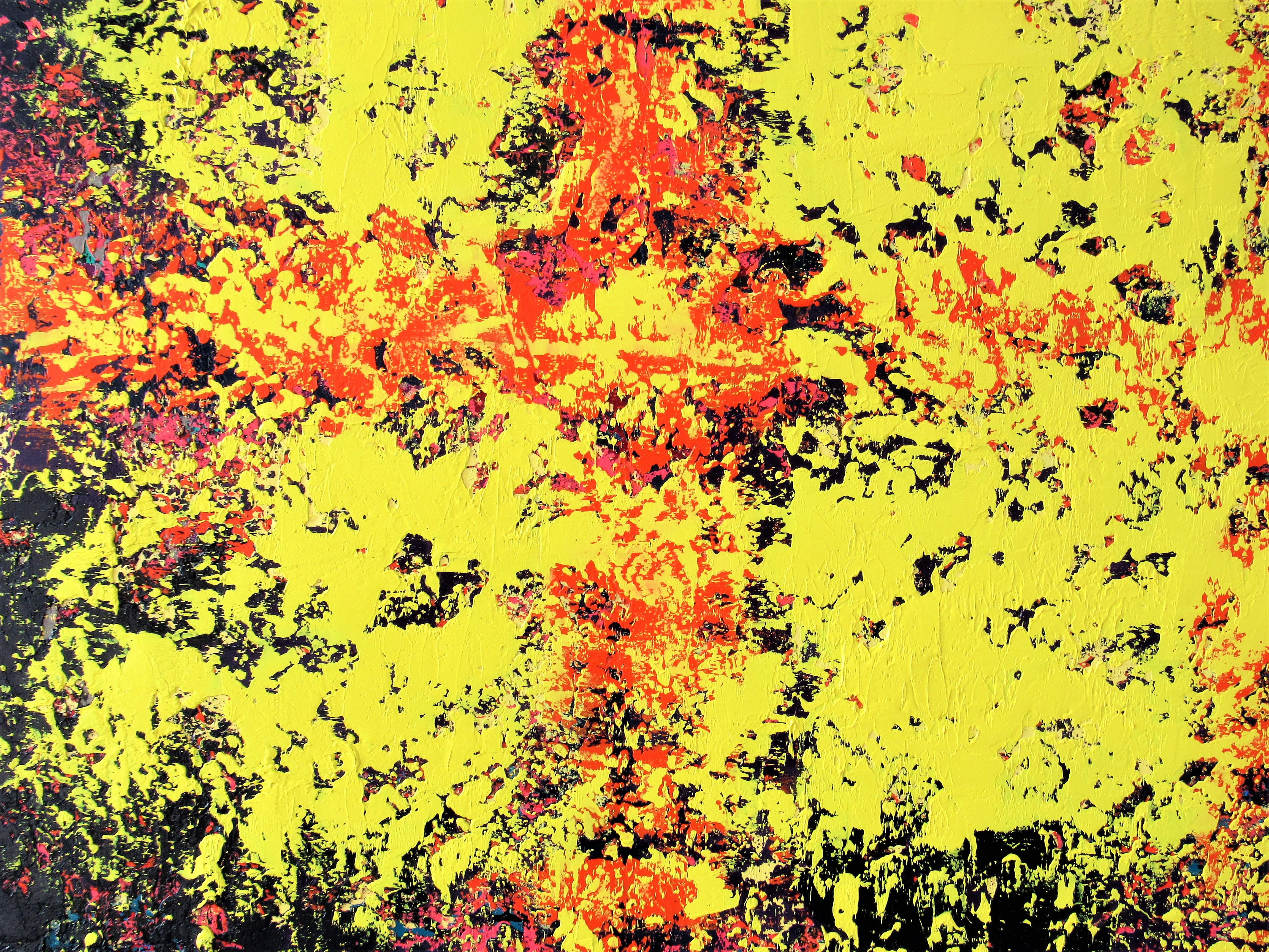 Llegada - Arte Abstracto Contemporáneo: Pintura al Óleo sobre Lienzo de Profunda Textura - Painting de Brian Neish