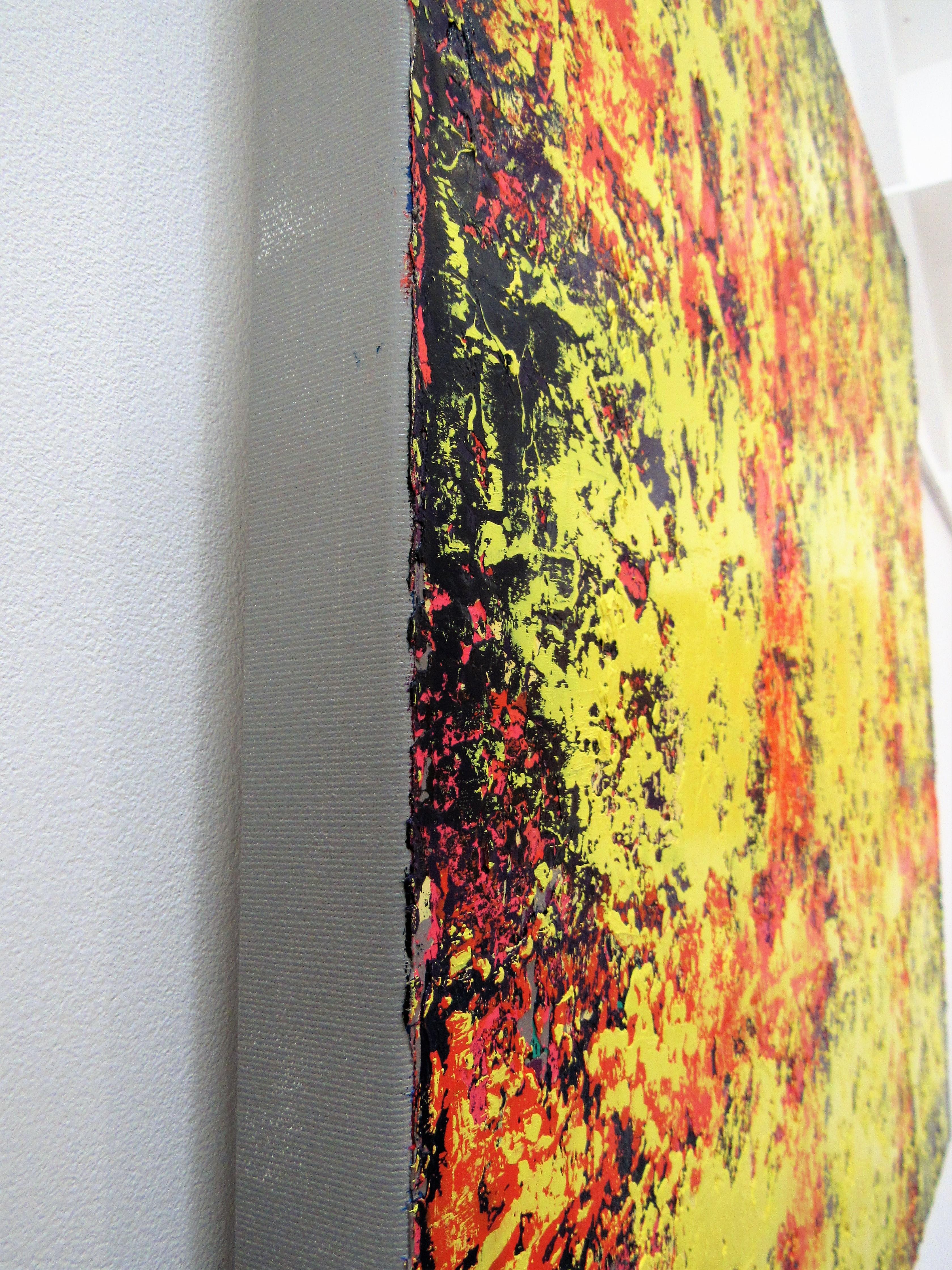 Llegada - Arte Abstracto Contemporáneo: Pintura al Óleo sobre Lienzo de Profunda Textura en venta 1