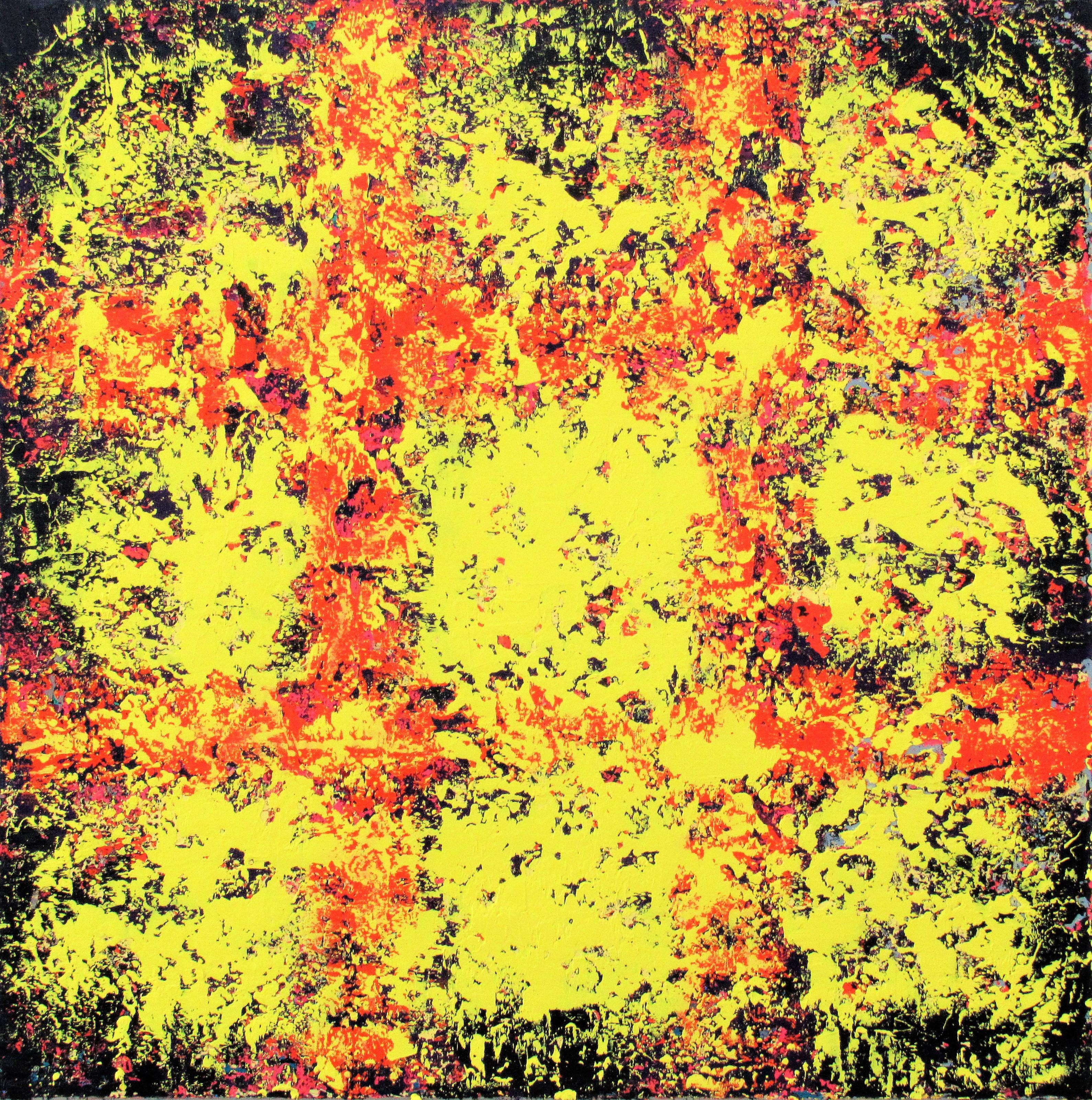 Abstract Painting de Brian Neish - Llegada - Arte Abstracto Contemporáneo: Pintura al Óleo sobre Lienzo de Profunda Textura