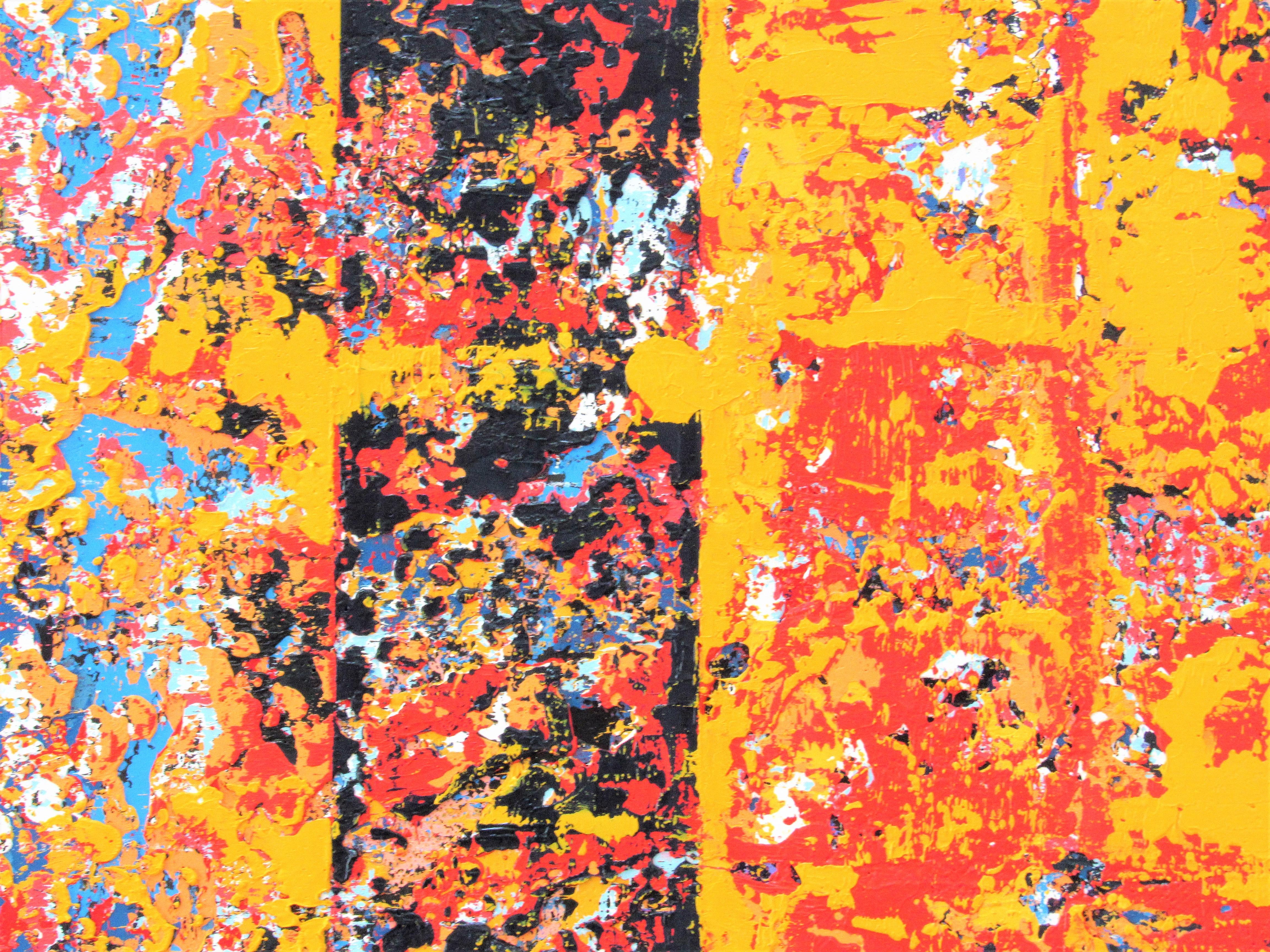 Defiance - geometric, abstract, colourful, strong, bold, squares, rectangles For Sale 2
