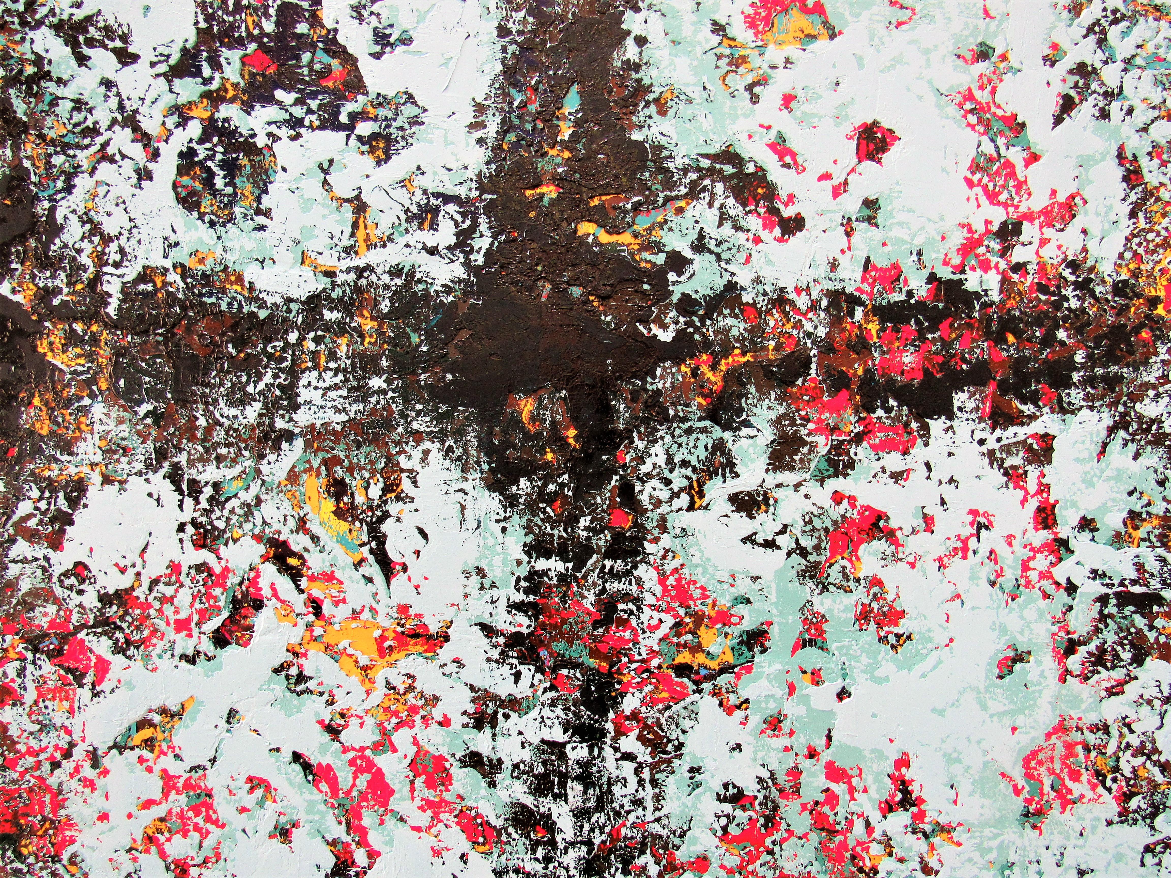 Ending - Contemporary Abstract Art: Deeply Textured Oil Paint on Canvas - Painting by Brian Neish