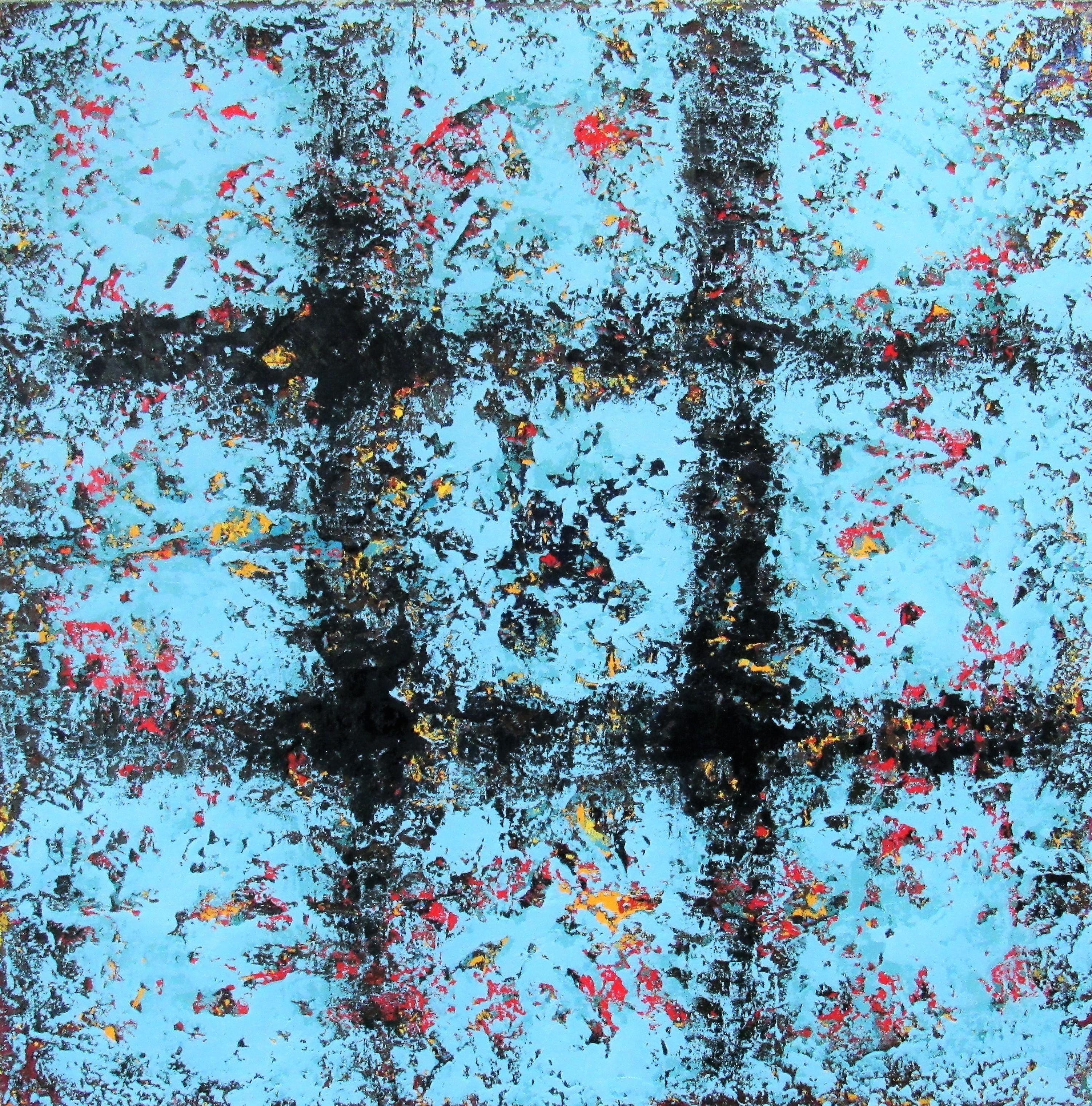 Brian Neish Abstract Painting - Ending - Contemporary Abstract Art: Deeply Textured Oil Paint on Canvas