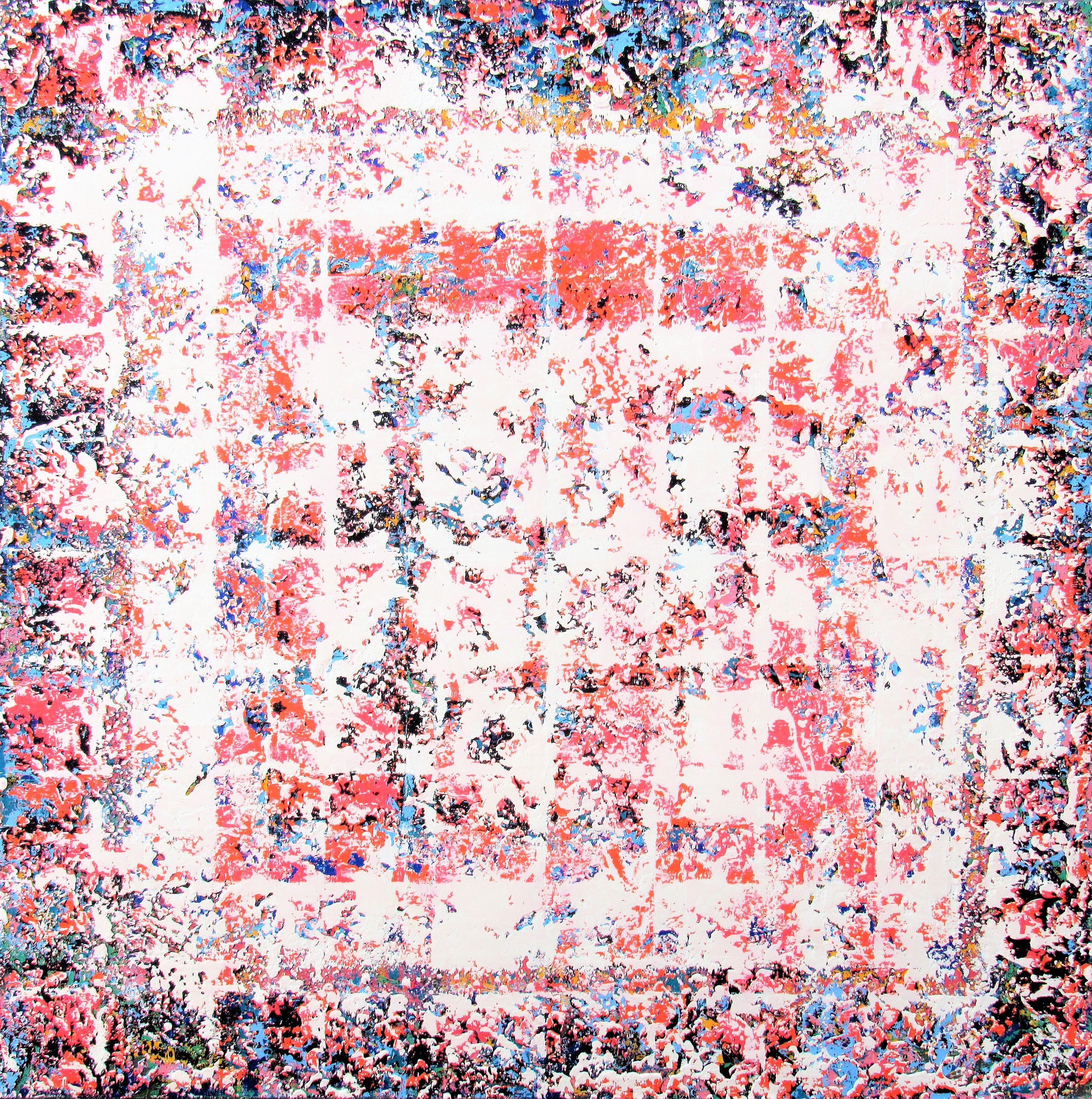 Glow - geometric, abstract, colourful, strong, bold, squares, rectangles - Painting by Brian Neish