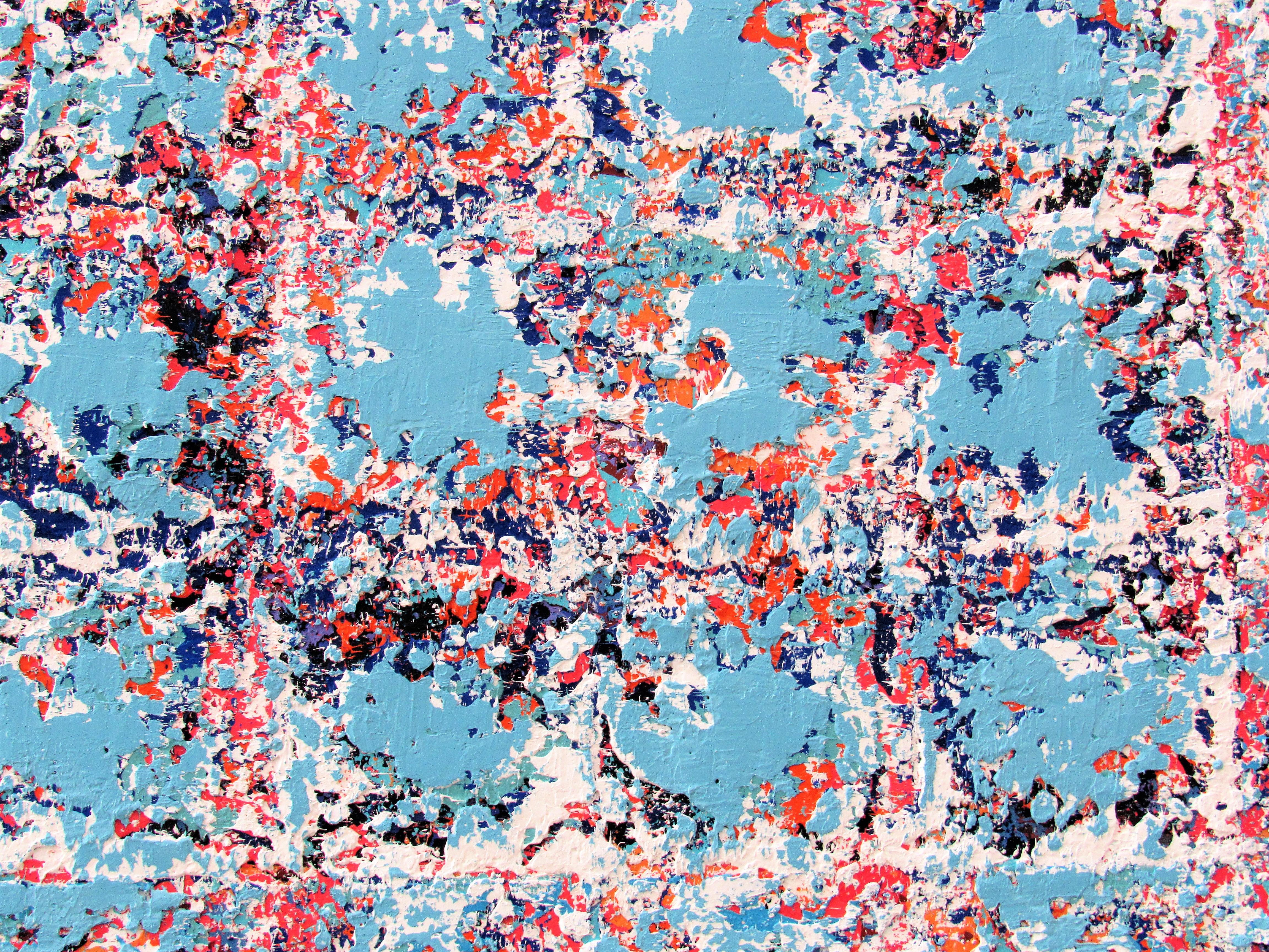 Happening - geometrico, astratto, colorato, forte, audace, quadrati e rettangoli - Painting Astratto di Brian Neish