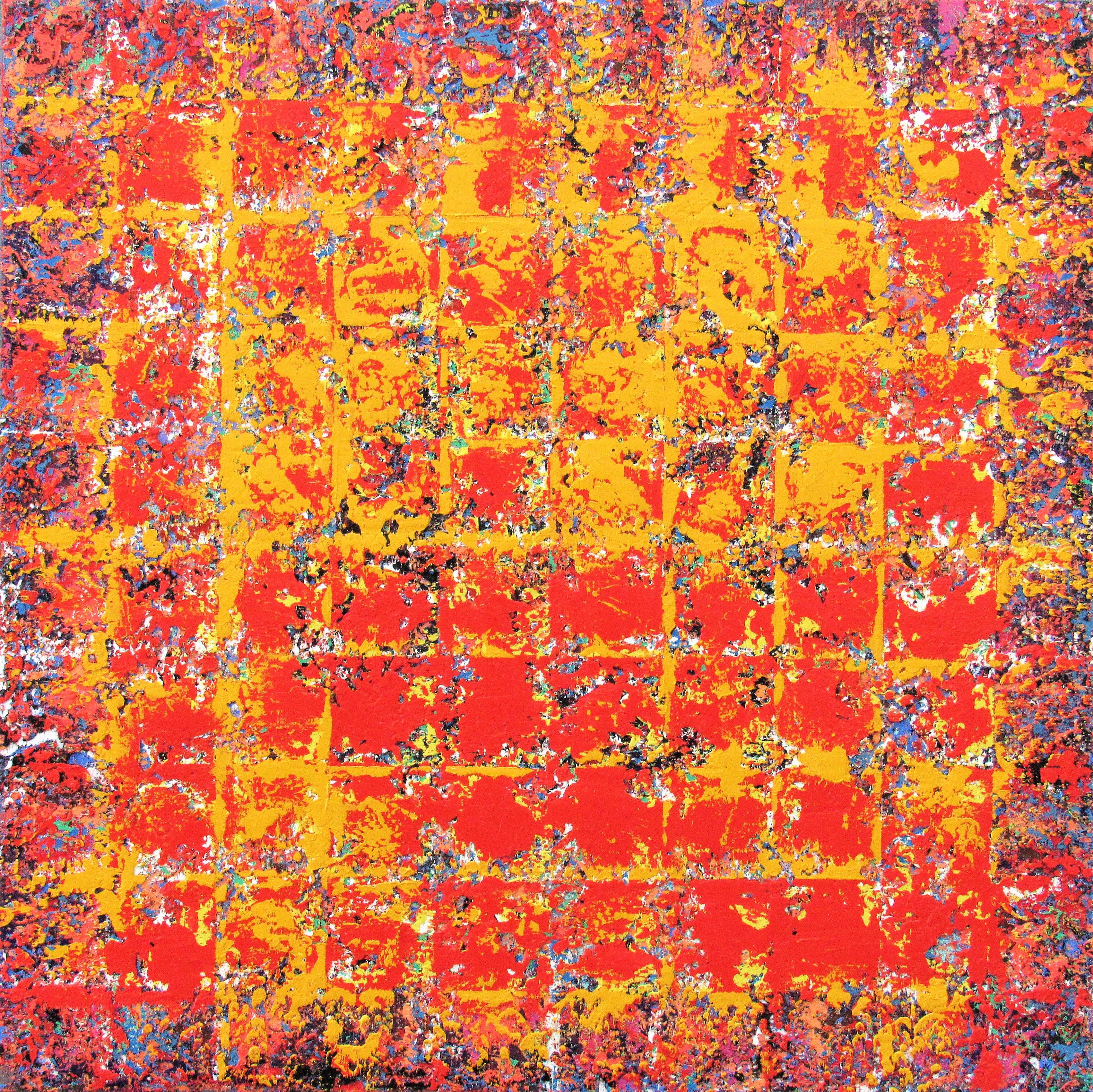 Lament - geometric, abstract, colourful, strong, bold, squares, rectangles  - Painting by Brian Neish