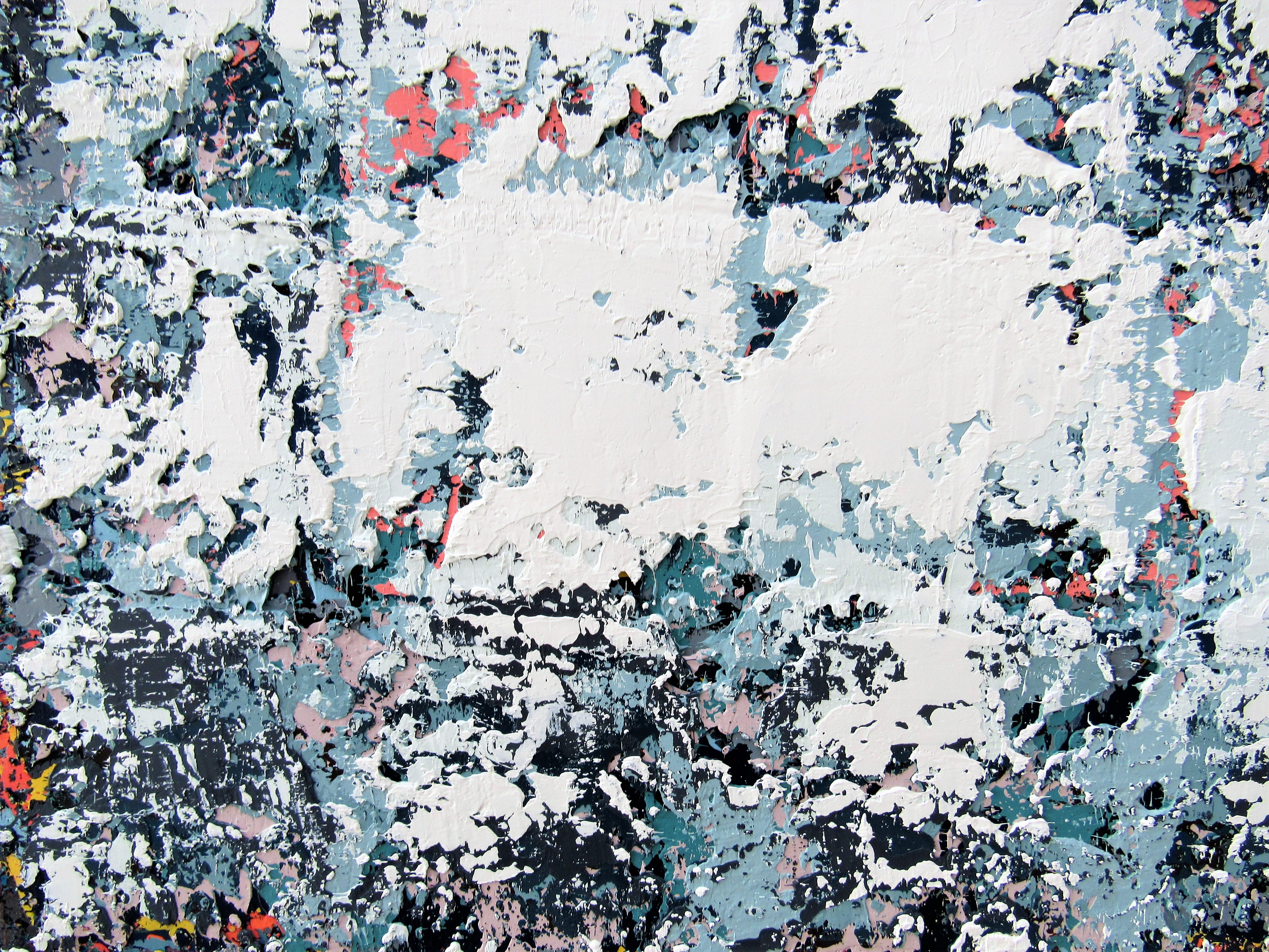 Pang - Quadrati geometrici grigio urbano: Olio su tela - Painting di Brian Neish