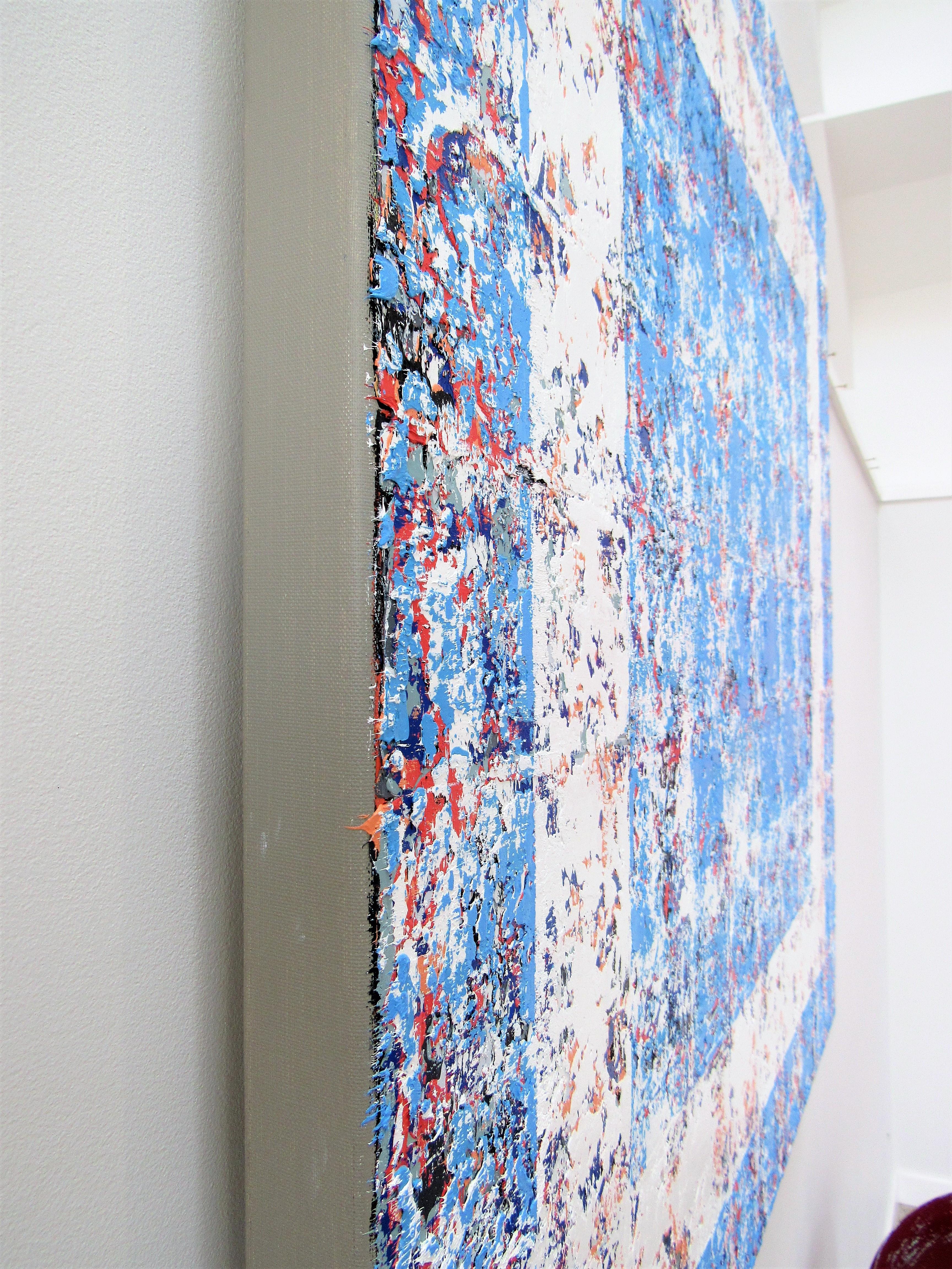 Rapture - contemporary blue white  - Painting by Brian Neish