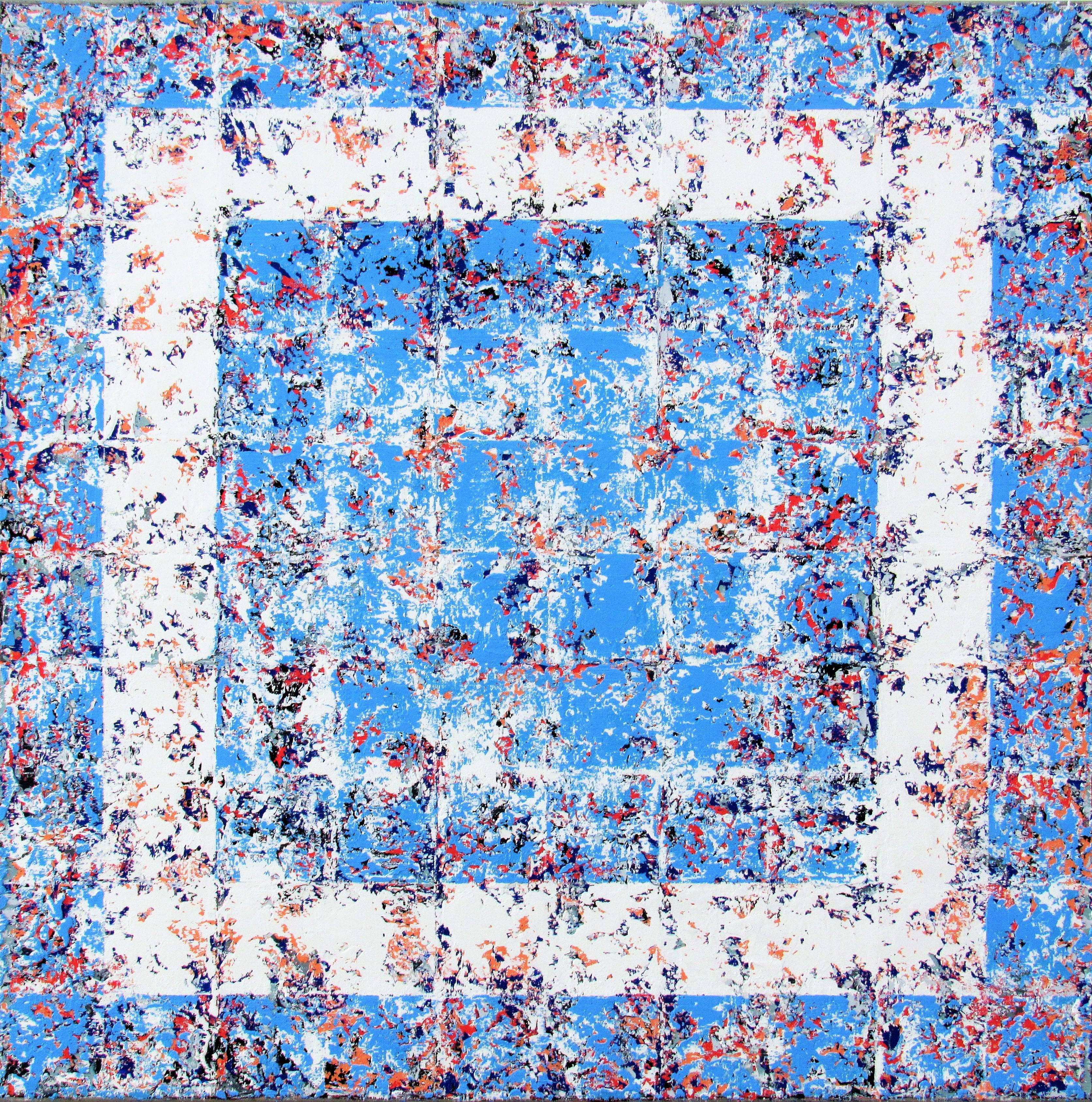 Brian Neish Abstract Painting - Rapture - contemporary blue white 