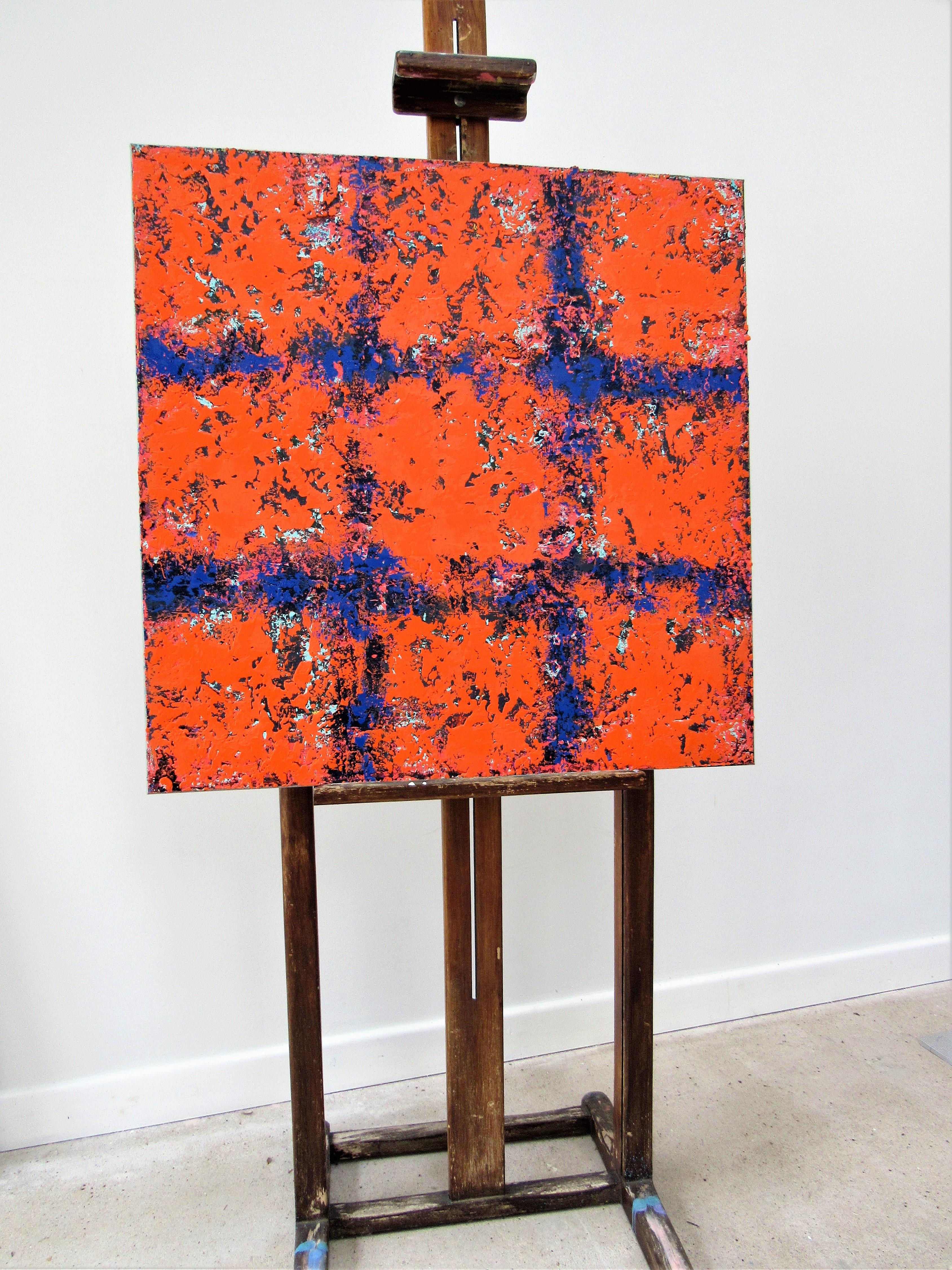 Resolution - Arte astratta contemporanea: Pittura a olio su tela con struttura profonda - Painting Astratto di Brian Neish