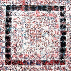 Threshold - peinture à l'huile abstraite géométrique colorée contemporaine sur toile