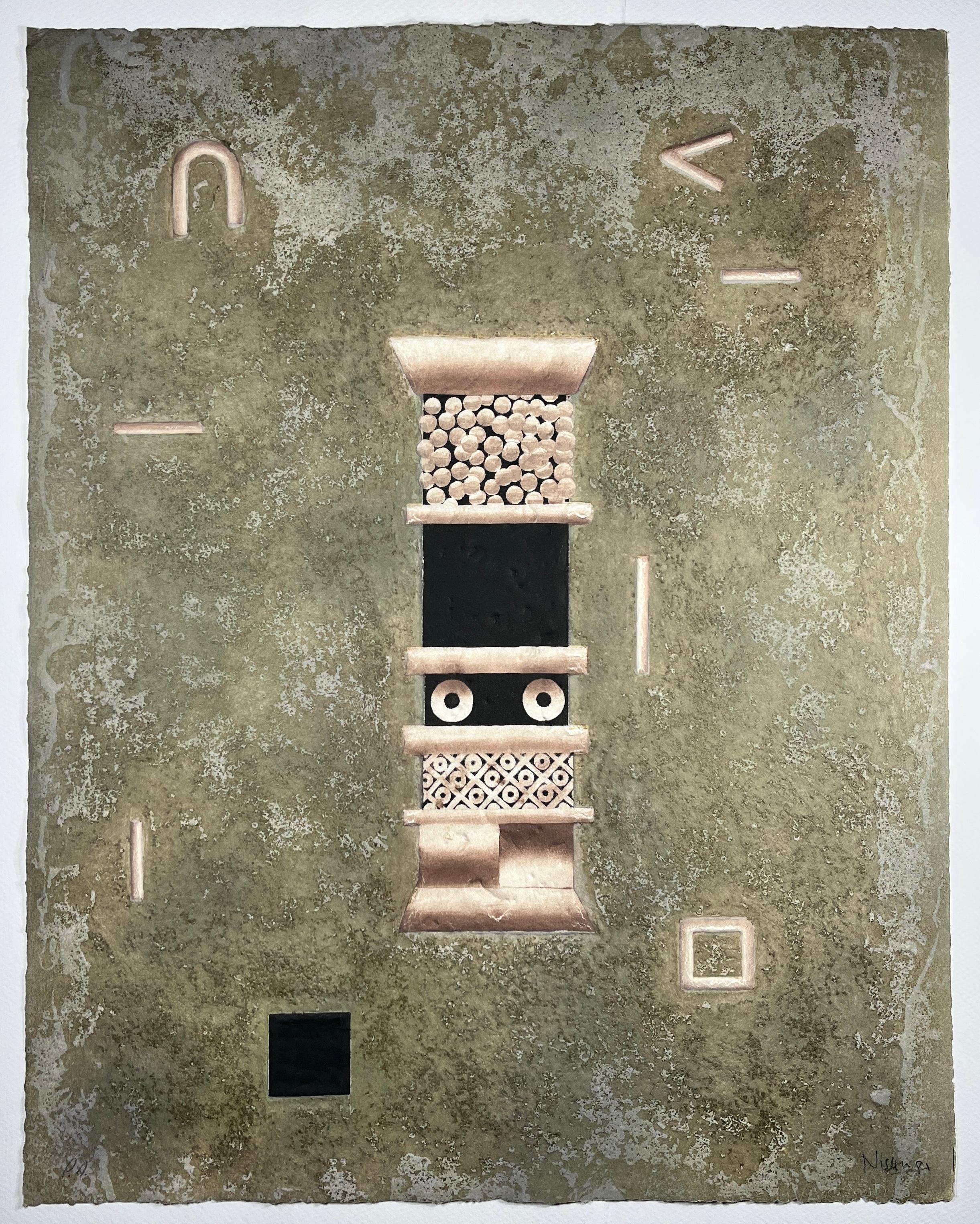 Brian Nissen Abstract Print – Englischer Original-Kunstdruck „Mariposa obsidiana 2“, 1981, signiert in limitierter Auflage
