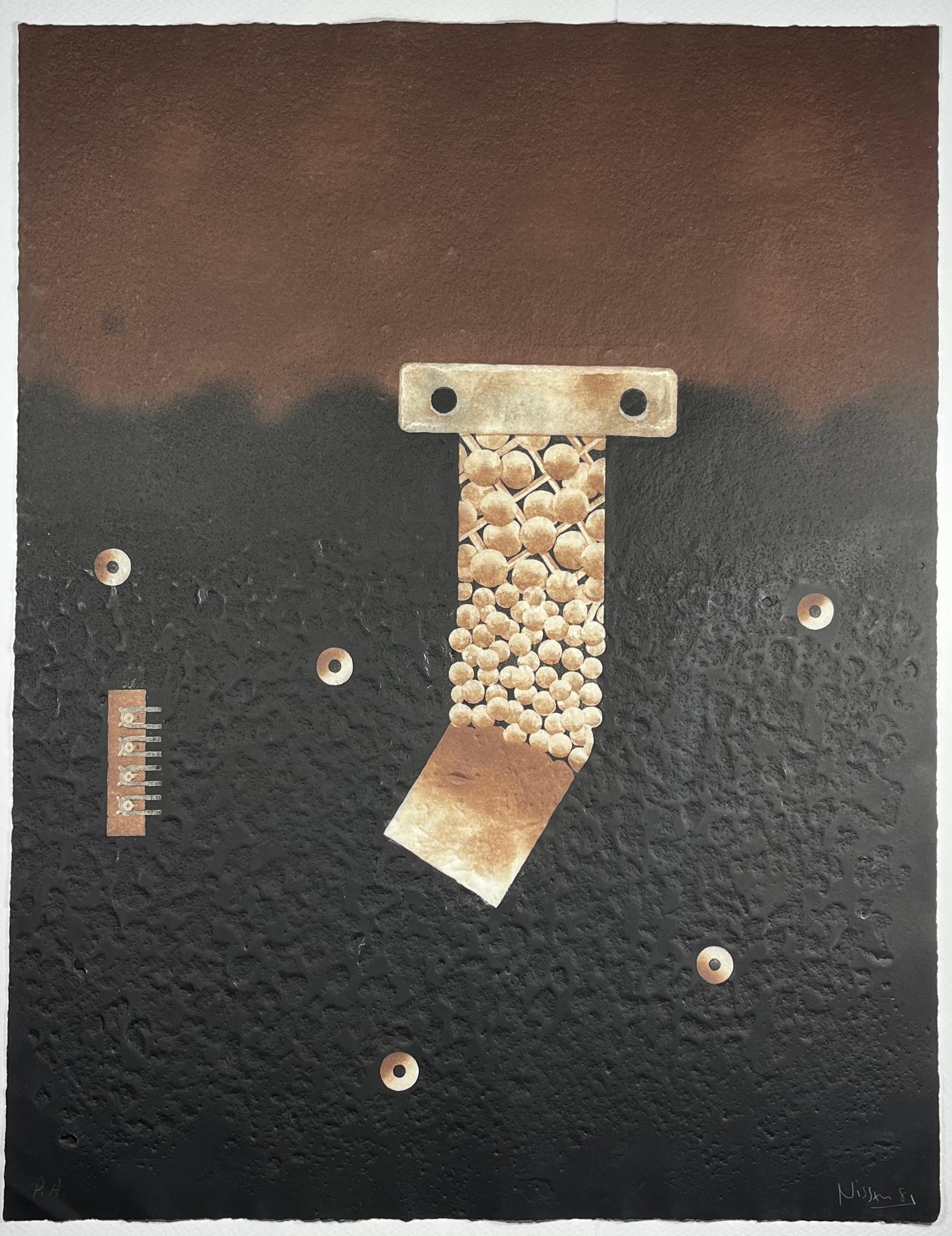 Abstract Print di Brian Nissen - Inglese "Mariposa obsidiana 6", stampa d'arte originale firmata in edizione limitata del 1981