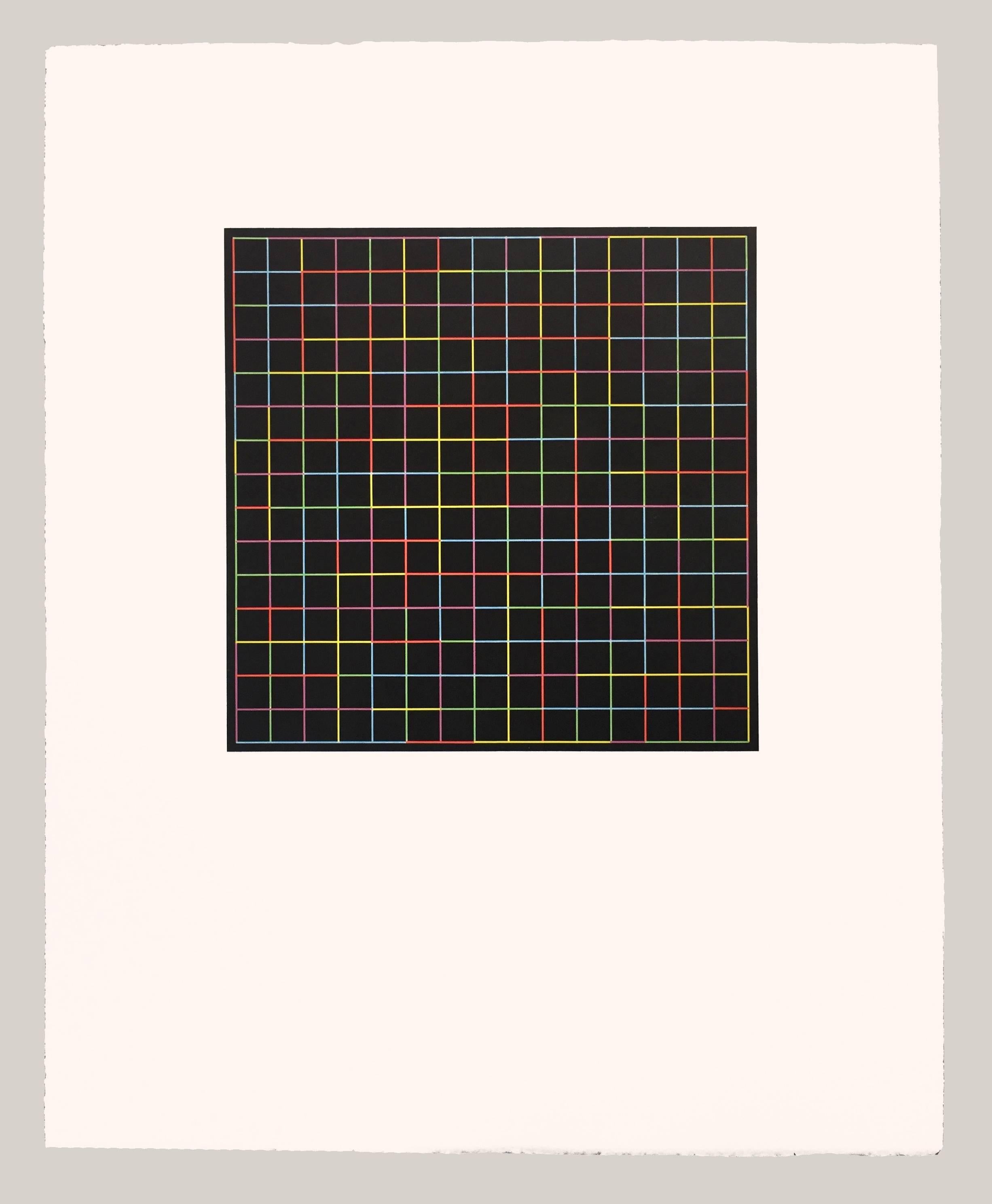 Brian O'Doherty Abstract Print - Vowel Grid