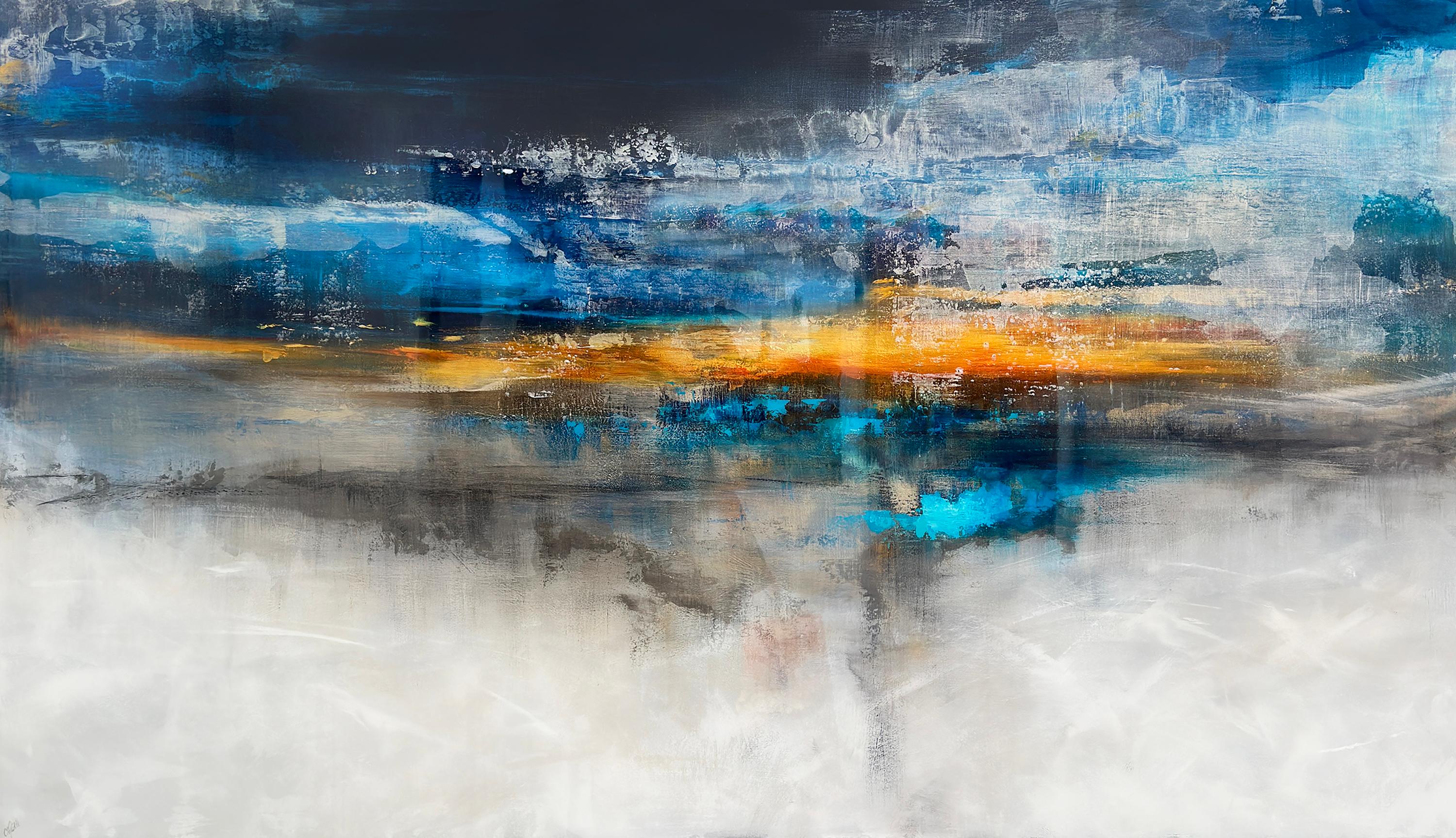 "Pittura acrilica originale con resina di Brian O'Neill 'Above The Clouds'".