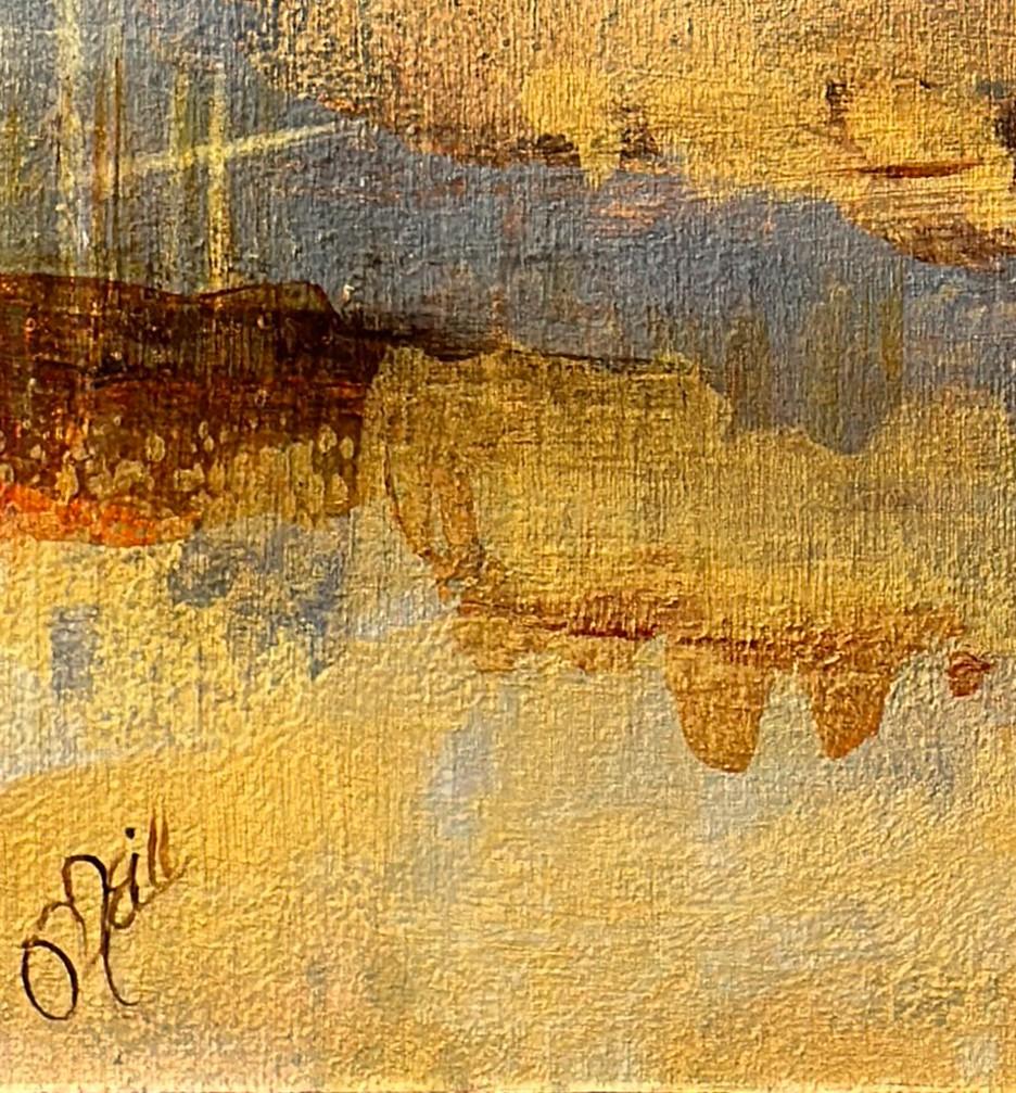 Beyond The Valley (2024) By Brian O'Neill, Acrylic Painting with Gold Leaf For Sale 3