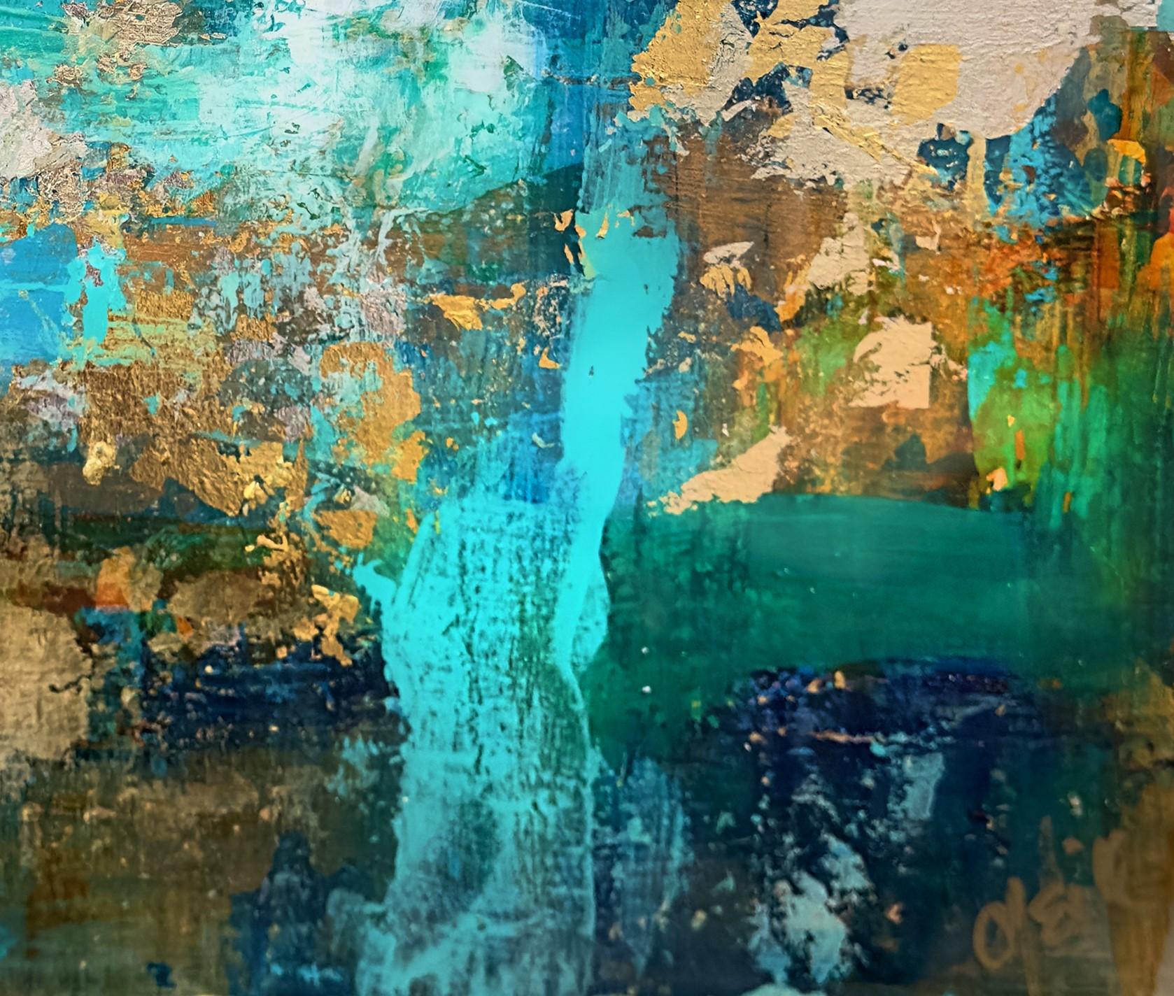 „Brian O'Neill's 'Deep Dive 2' Original Acrylgemälde mit 24 Karat Blattgold“ im Angebot 2