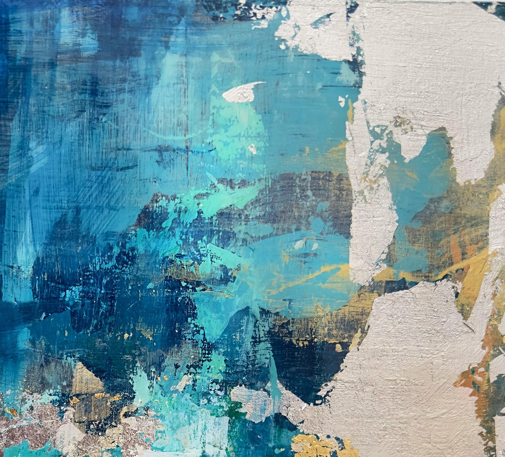 „Brian O'Neill's 'Deep Dive 2' Original Acrylgemälde mit 24 Karat Blattgold“ im Angebot 3