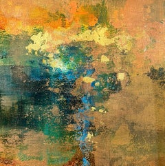 "Brian O'Neill's 'Patina' Original Acrylic Painting with 24K Gold Leaf"