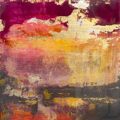 "Sky Drama 1" de Brian O'Neill, pintura acrílica original con pan de oro de 24 quilates