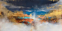 "Crepúsculo" de Brian O'Neill Pintura acrílica original con pan de oro de 24 quilates"