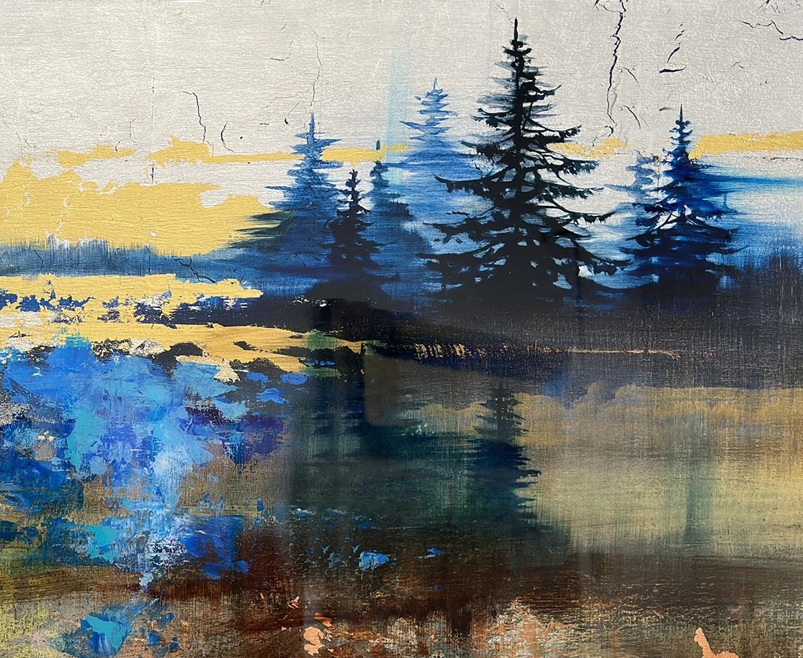 What Lies Beneath (2024) By Brian O'Neill Acrylic Painting with Gold Leaf For Sale 1