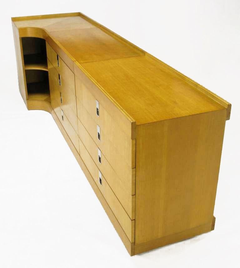 American Brian Palmer for Baker Birdseye Maple Modular Three-Piece Cabinet For Sale