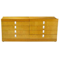 Retro Brian Palmer for Baker Birdseye Maple Modular Three-Piece Cabinet