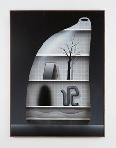 Everything and Nothing, 2018, Brian Robertson, Acrylic, Panel, Raw Walnut Frame